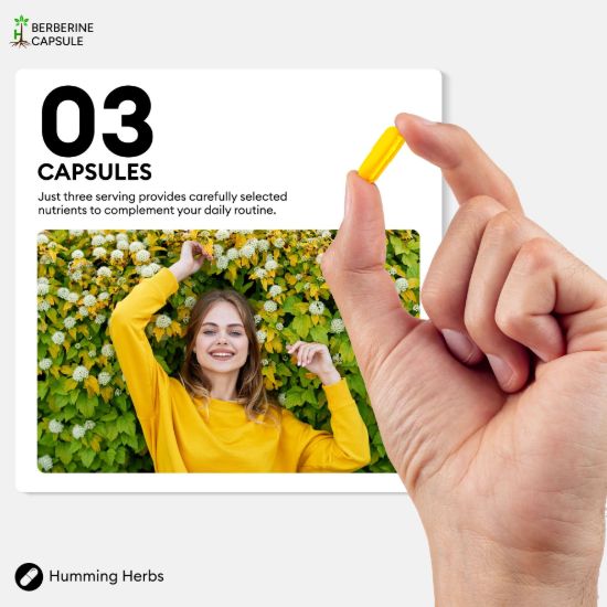 Picture of Humming Herbs Berberine 3-in-1 Capsules | 180 Capsules