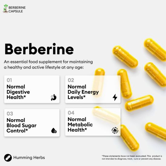 Picture of Humming Herbs Berberine 3-in-1 Capsules | 180 Capsules
