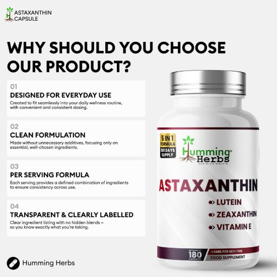 Picture of Humming Herbs Astaxanthin Capsules with Lutein & Vitamin E