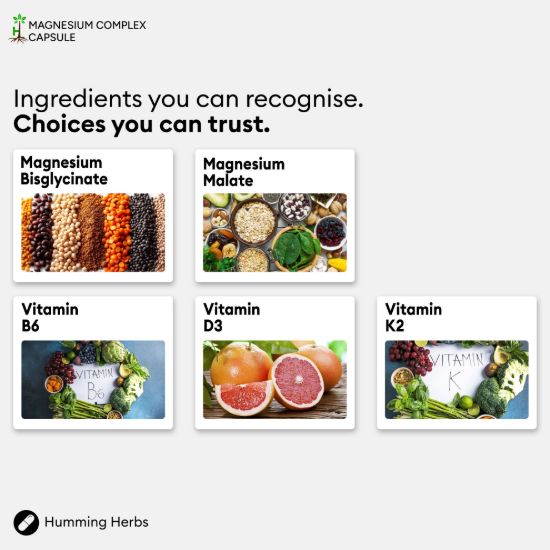 Picture of Humming Herbs Magnesium Complex 120 Capsules | 7-in-1