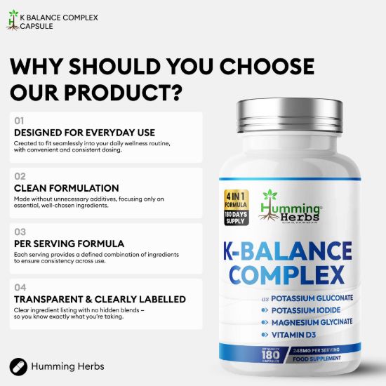 Picture of Humming Herbs K-Balance Complex — 180 Capsules