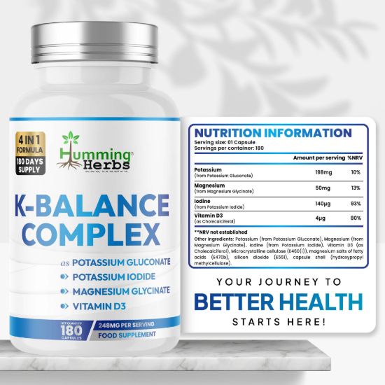 Picture of Humming Herbs K-Balance Complex — 180 Capsules