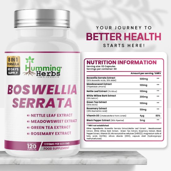 Picture of Humming Herbs Boswellia Serrata Capsules – 8-in-1 Formula