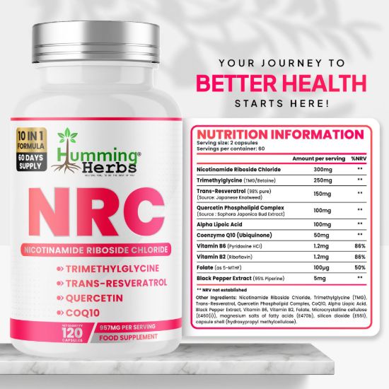 Picture of Humming Herbs NRC Nicotinamide Riboside Chloride Capsules 120