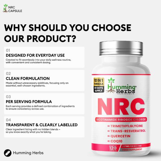 Picture of Humming Herbs NRC Nicotinamide Riboside Chloride Capsules 120