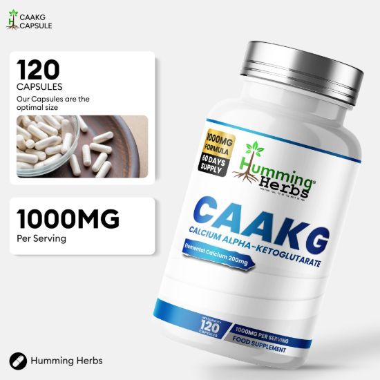 Picture of Humming Herbs CAAKG Calcium Alpha-Ketoglutarate Capsules