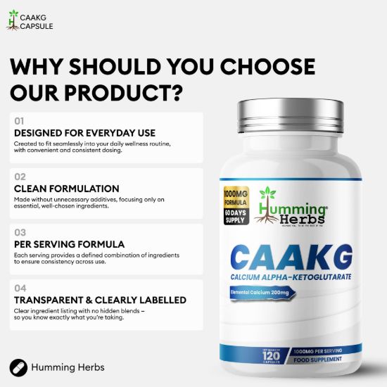 Picture of Humming Herbs CAAKG Calcium Alpha-Ketoglutarate Capsules