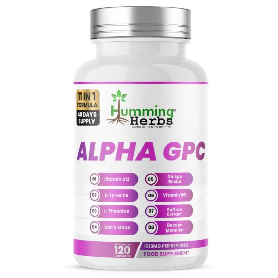 Picture of Humming Herbs Alpha GPC Capsules | 11-in-1 Formula | 120 Caps