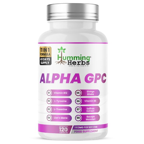 Humming Herbs Alpha GPC Capsules | 11-in-1 Formula | 120 Caps