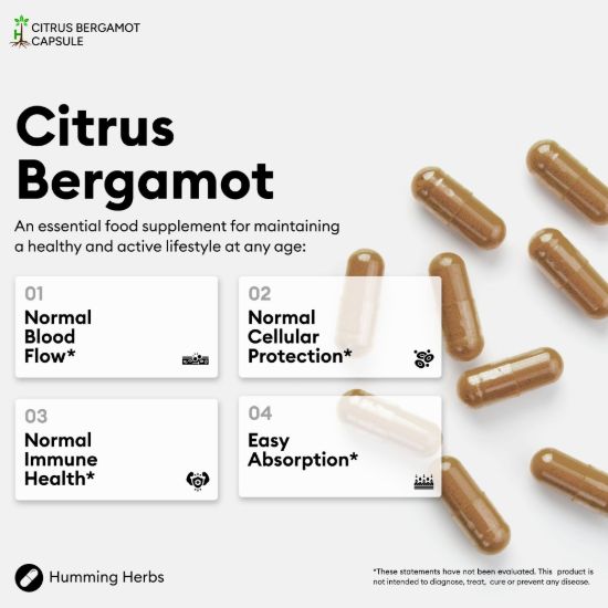 Picture of Humming Herbs Citrus Bergamot Capsules 120 — 5-in-1 Formula