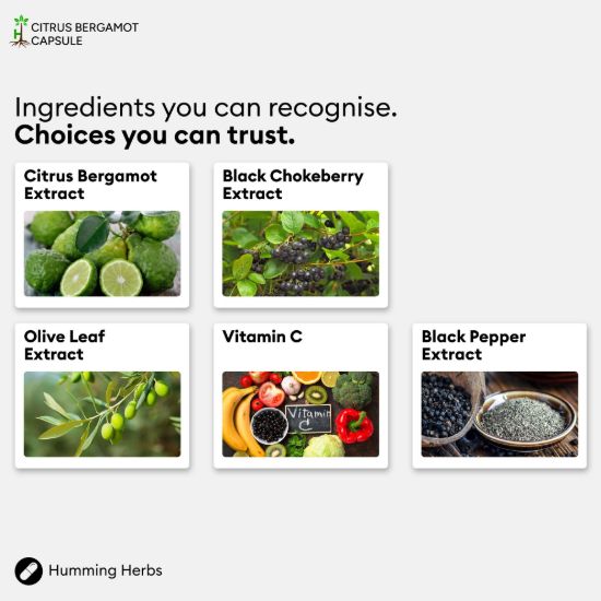 Picture of Humming Herbs Citrus Bergamot Capsules 120 — 5-in-1 Formula