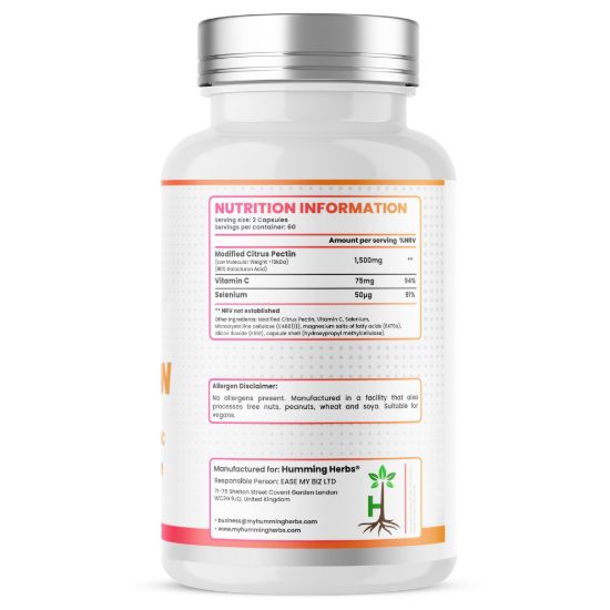 Picture of Modified Citrus Pectin Capsules | Humming Herbs | 120 Caps