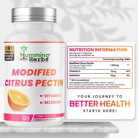 Picture of Modified Citrus Pectin Capsules | Humming Herbs | 120 Caps