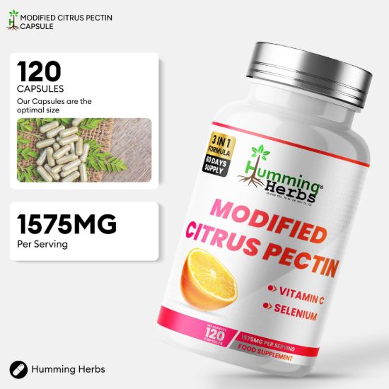 Picture of Modified Citrus Pectin Capsules | Humming Herbs | 120 Caps