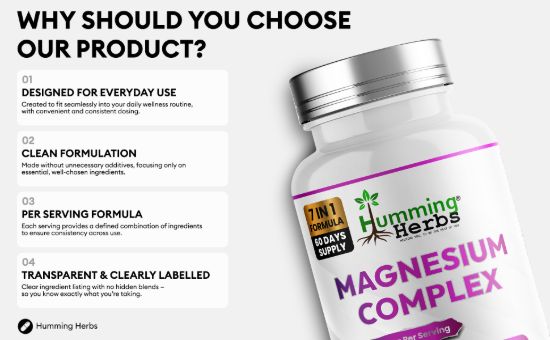 Picture of Humming Herbs Magnesium Complex 120 Capsules | 7-in-1