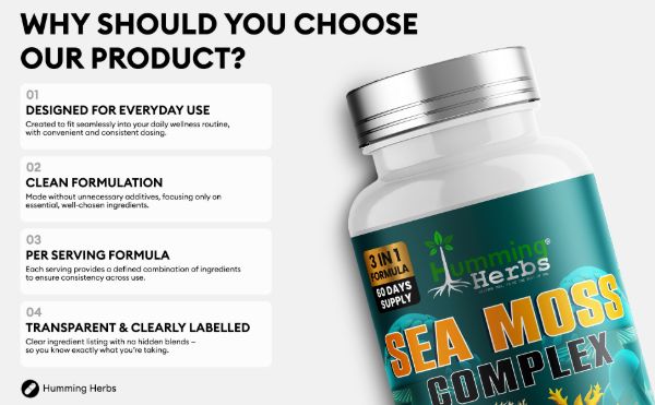 Humming Herbs Sea Moss Complex Capsules | 120 Capsules
