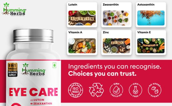 Picture of Humming Herbs Eye Care Capsules – 8-in-1 Formula | 120 Capsules