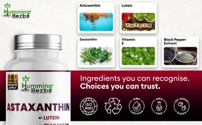 Picture of Humming Herbs Astaxanthin Capsules with Lutein & Vitamin E