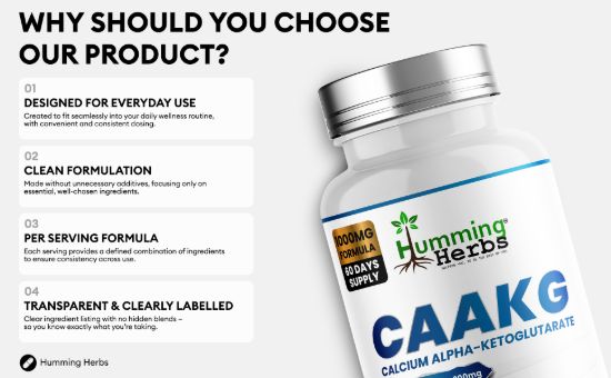 Picture of Humming Herbs CAAKG Calcium Alpha-Ketoglutarate Capsules