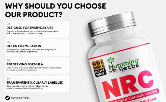 Picture of Humming Herbs NRC Nicotinamide Riboside Chloride Capsules 120