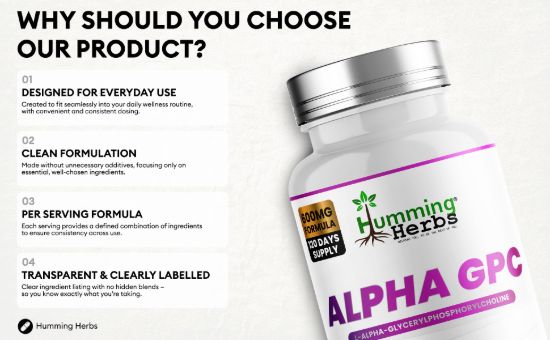 Picture of Humming Herbs Alpha GPC 600mg Capsules
