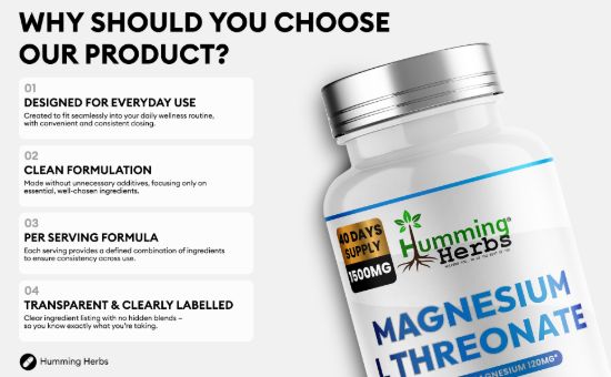 Picture of Humming Herbs Magnesium L-Threonate Capsules 1500mg