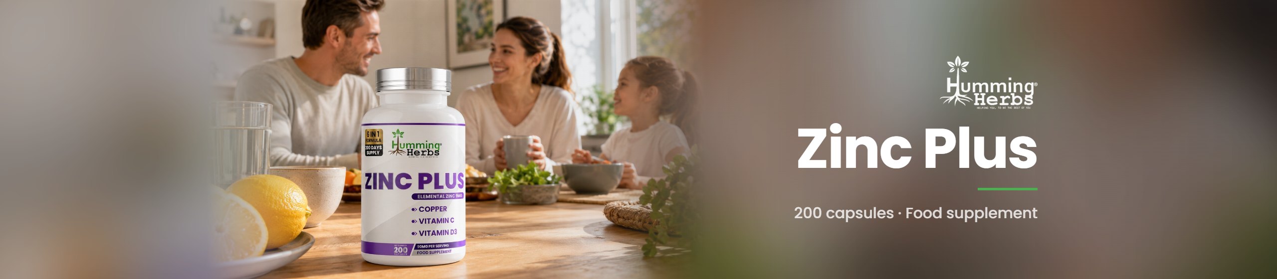 Humming Herbs Zinc capsules, food supplement